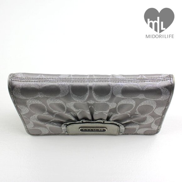 COACH Signature Metallic Convertible Clutch Chain Crossbody - Picture 5 of 11